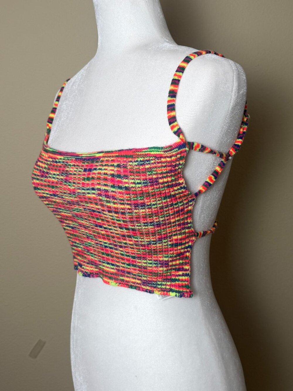 Edikted Rainbow Color Backless Halter Tank Top Size Small